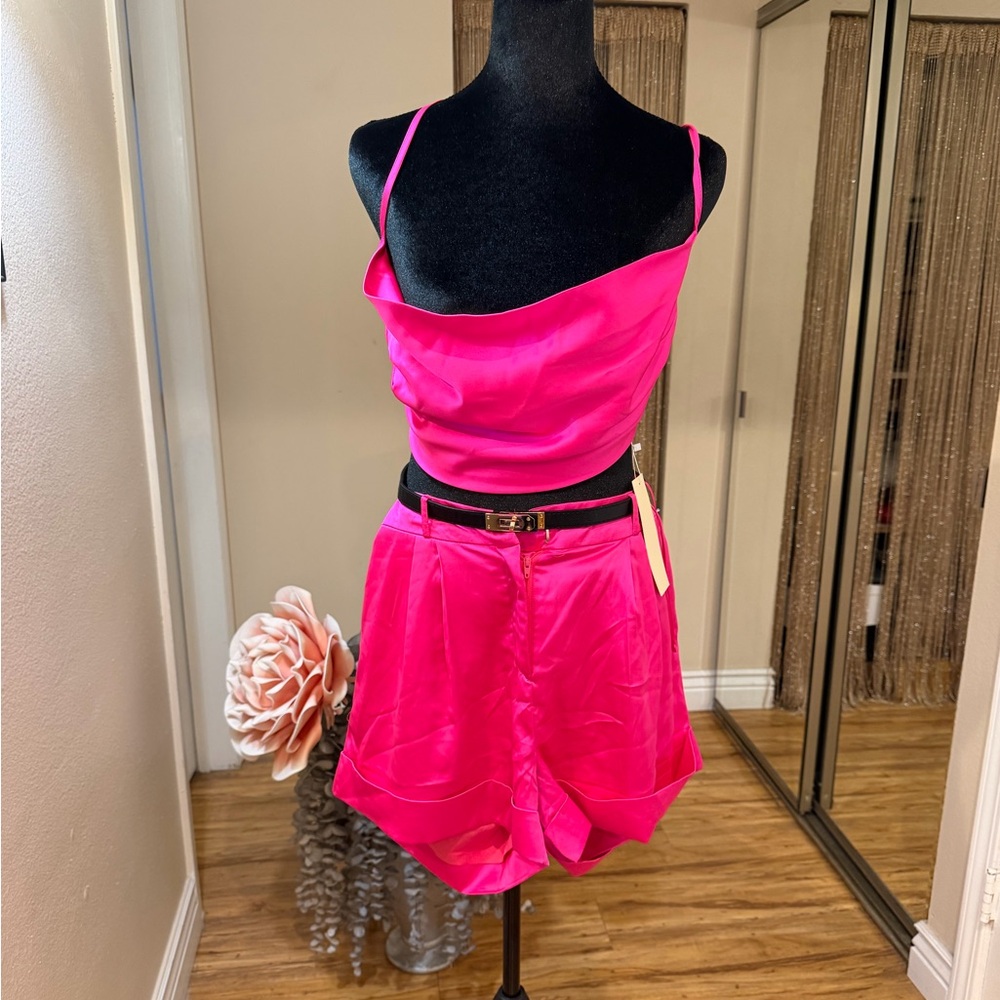 High Waist Fuchsia Shorts